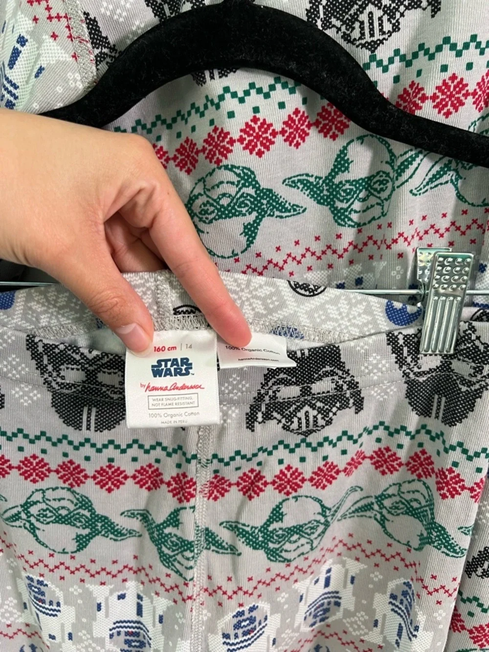 Hanna Andersson Star Wars Fair Isle holiday long john pajama Boys Size 14